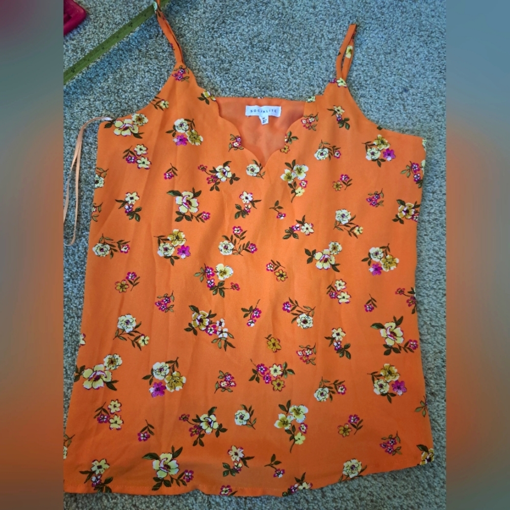 Floral orange cami blouse